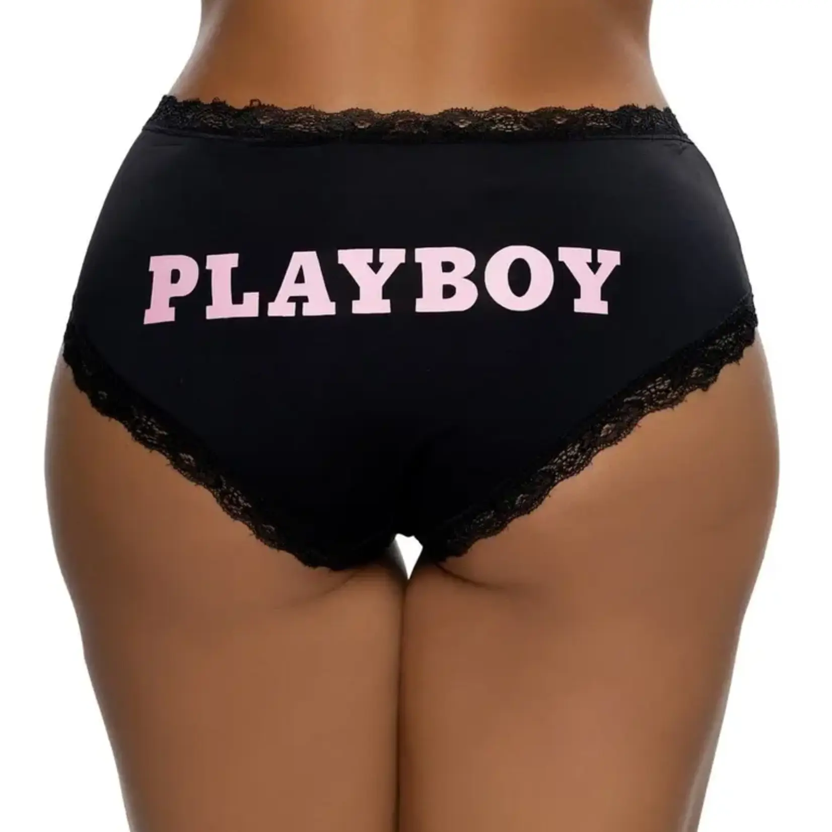 Playboy Pleasure` Playboy Ultra Soft Panty - Small/Medium - Black/Pink