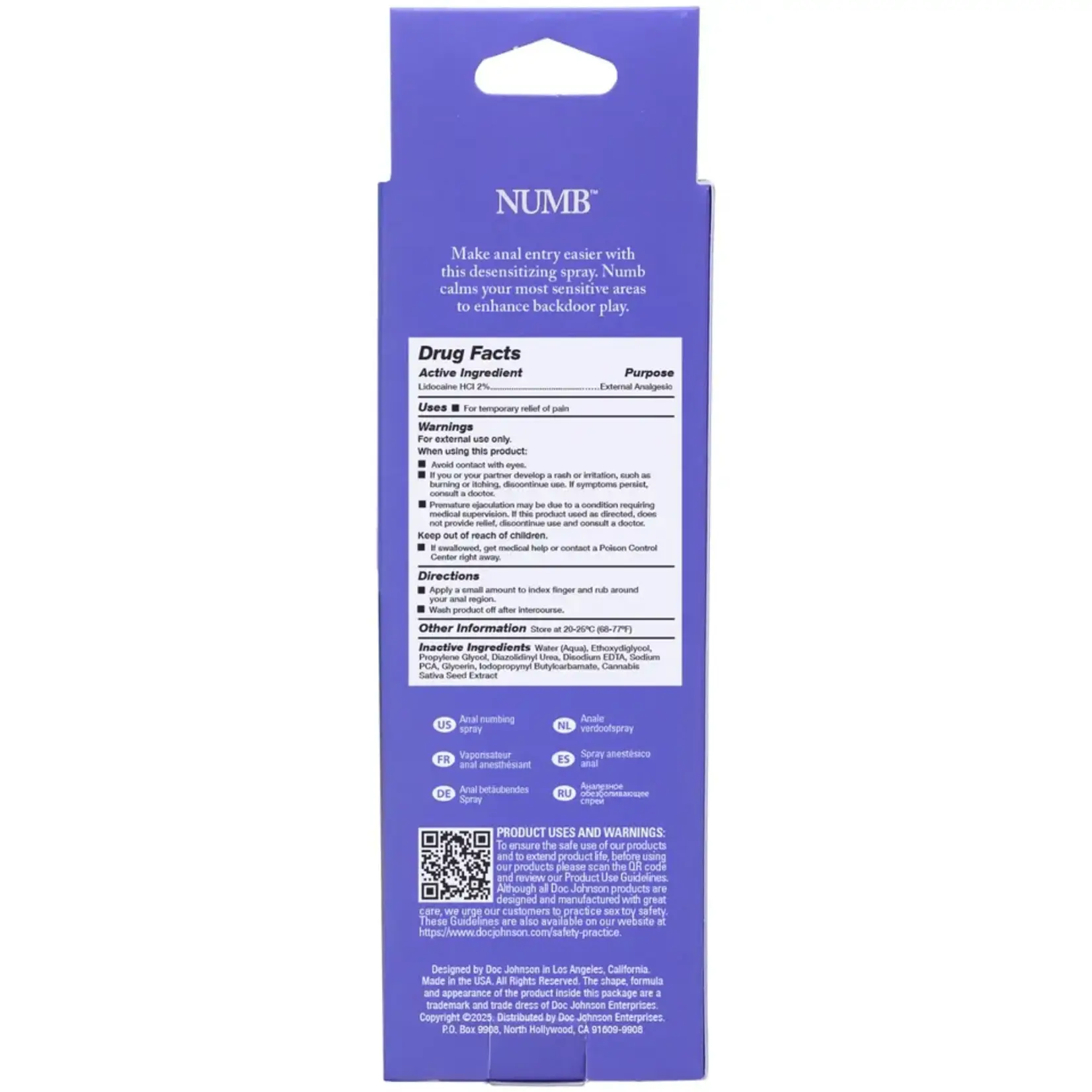 Doc Johnson Intimate Enhancements Numb Anal Numbing Spray 2 oz.