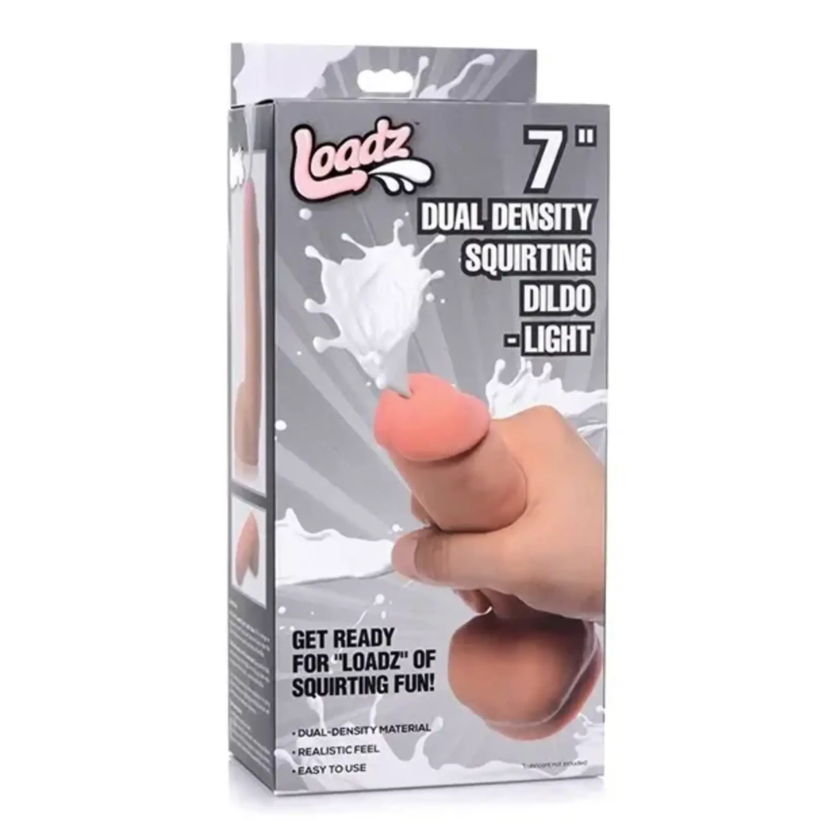 XR Brands Loadz Loadz Dual Density Squirting Dildo 7in - Vanilla