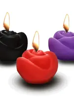 XR Brands Master Series Fire Garden 3pc Rose Candle Set - Black, Purple, Red