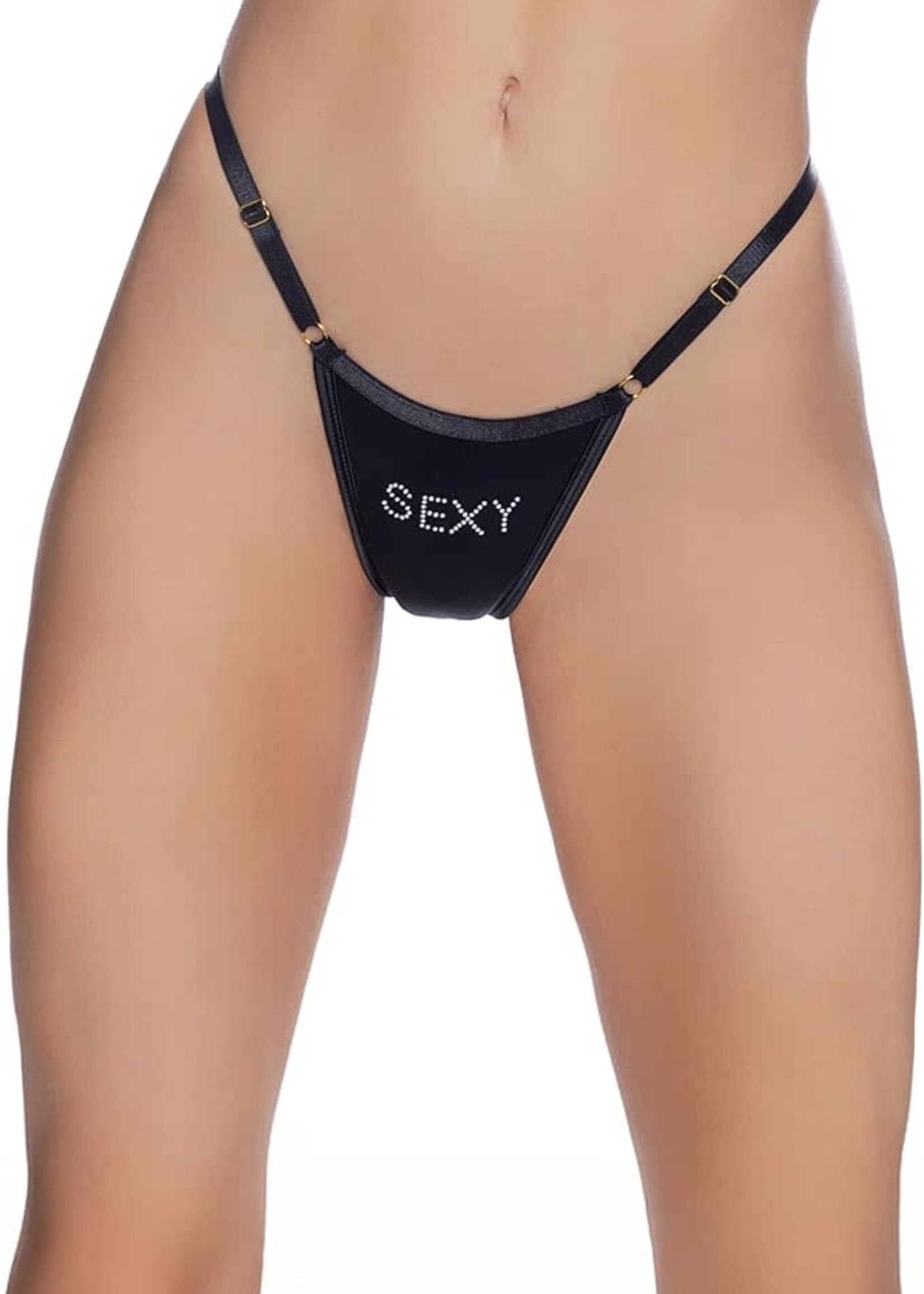 Roma Costumes Sexy Bling Thong - Black - O/S