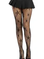 Leg Avenue Star Net Tights - Os - Black
