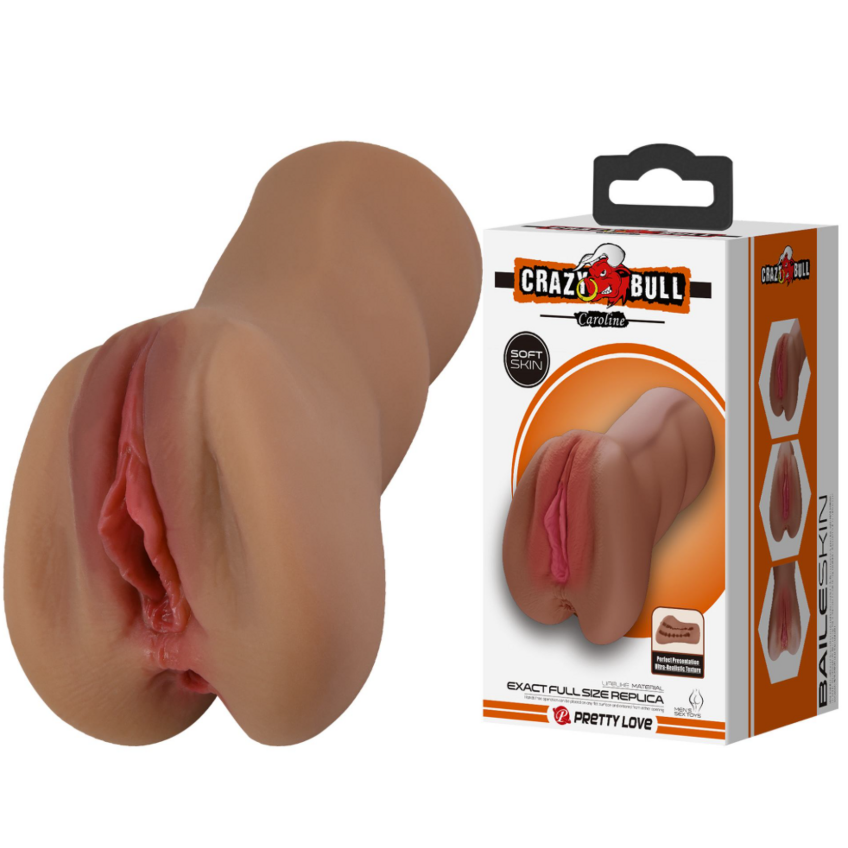 Pretty Love Caroline Realistic Vagina Masturbator - Brown
