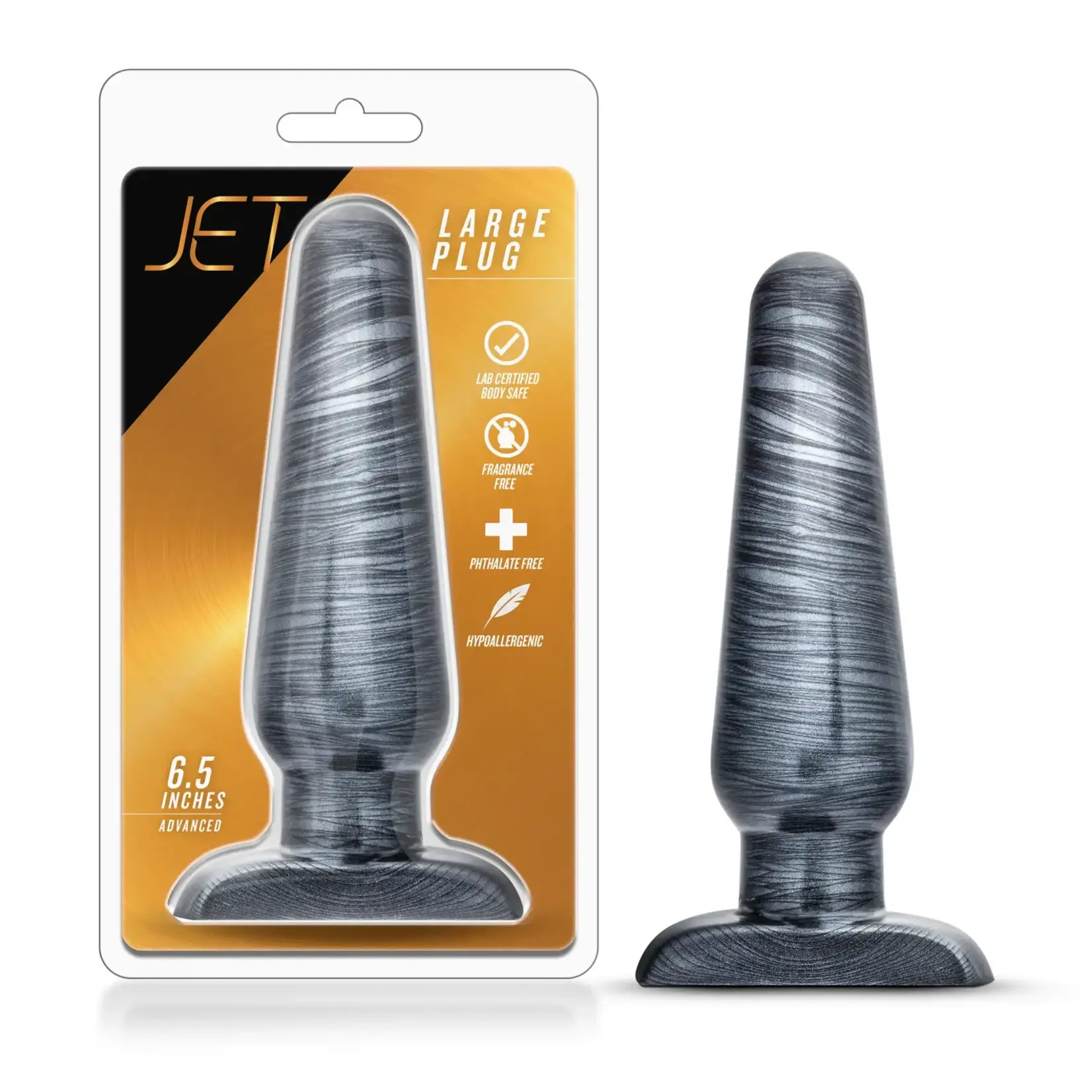 Blush Novelties Jet Plug Butt Plug - Large - Carbon Metallic Black