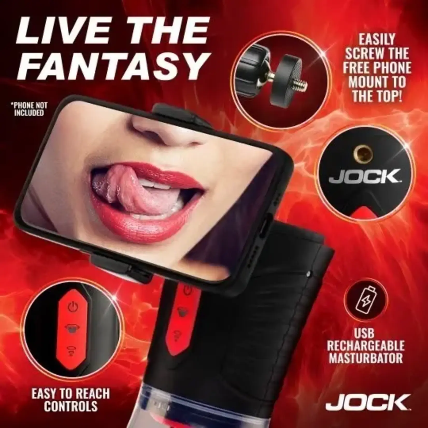 Curve Toys Jock Advanced Blow Job Sucking, Licking, & Vibrating Masturbator