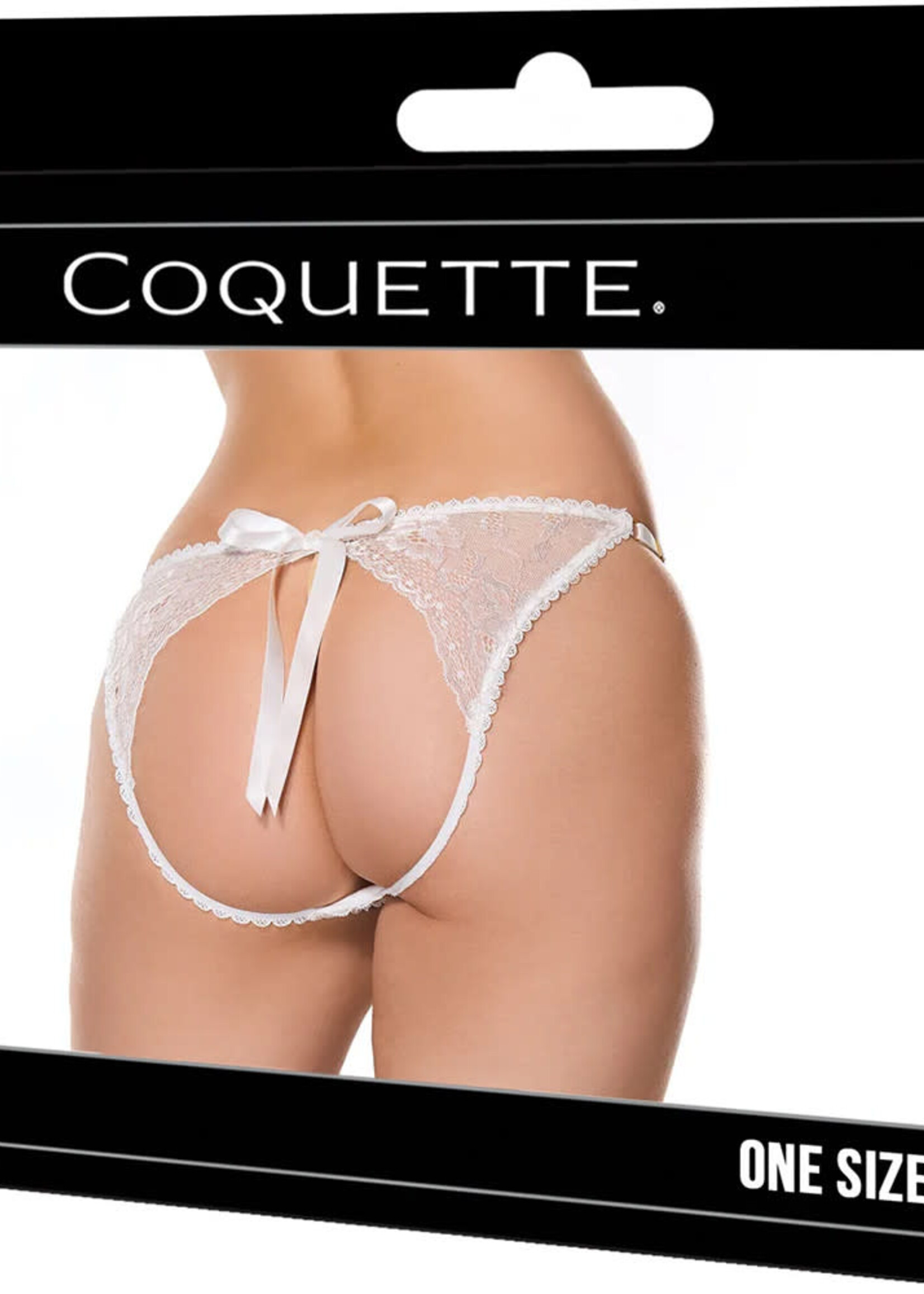 Coquette Lingerie Coquette Petal Kiss Open-Back Panty White One Size