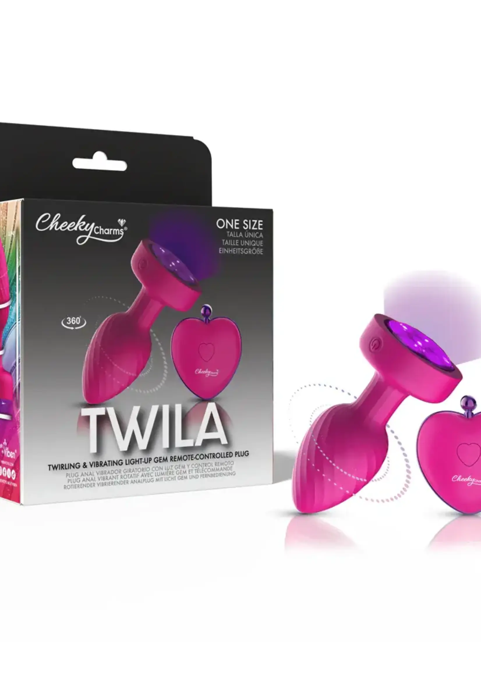 Viben Twila Twirling Purple Gem Light Up Vibrating Plug With Pnk Heart Remote