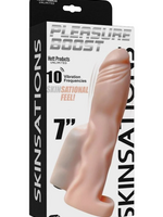 NassToys Skinsations Pleasure Boot Extreme Vibe Rechargeable Silicone Cock Sleeve - Vanilla