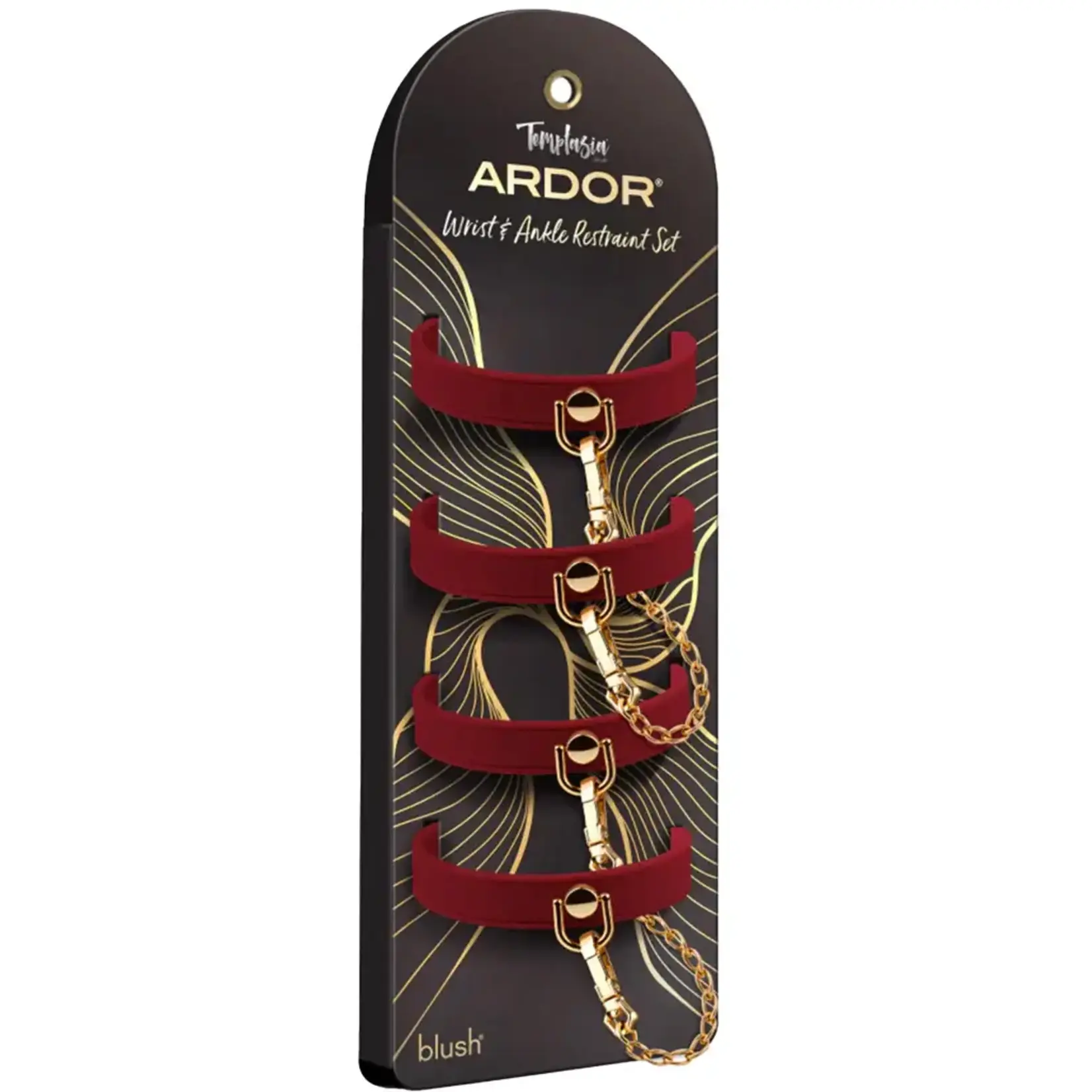 Blush Novelties Blush Temptasia Ardor Wrist & Ankle Restraints - Red