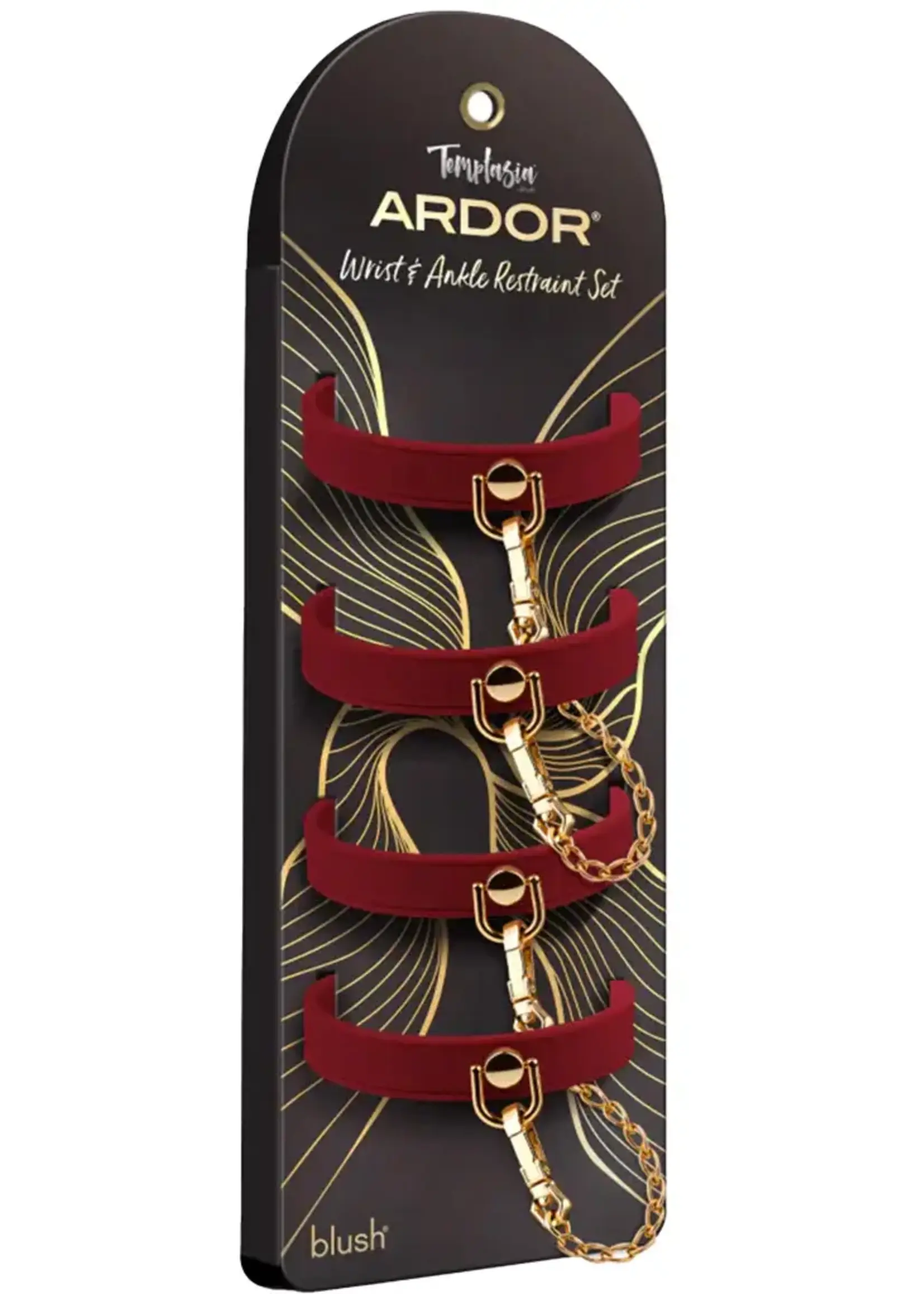 Blush Novelties Blush Temptasia Ardor Wrist & Ankle Restraints - Red
