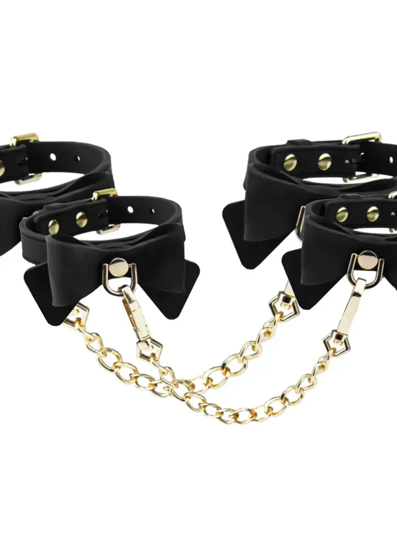 Blush Novelties Blush Temptasia Ardor Wrist & Ankle Restraints w/Bow - Black