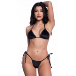 Midnight Ballerina Velvet Tri-Top w/ Tie Side Scrunch Bottom - O/S