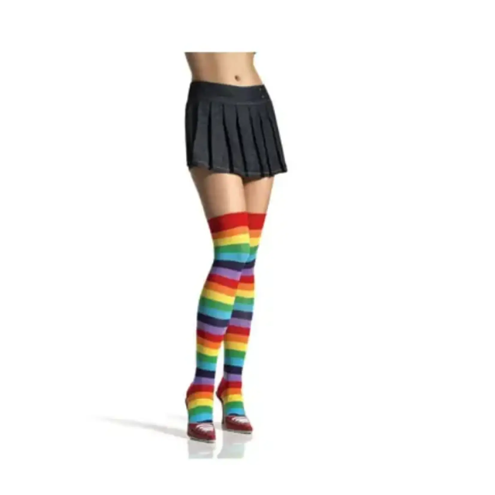 Leg Avenue Leg Avenue Lycra Acrylic Rainbow Thigh High - OS - Multicolor