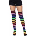 Leg Avenue Acrylic Rainbow Stripe Thigh High Socks - OS