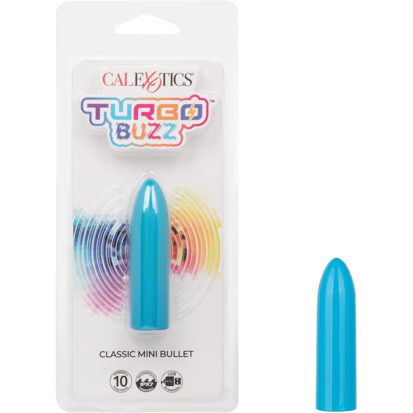 Calexotics Turbo Buzz Classic Rechargeable Mini Bullet - Blue