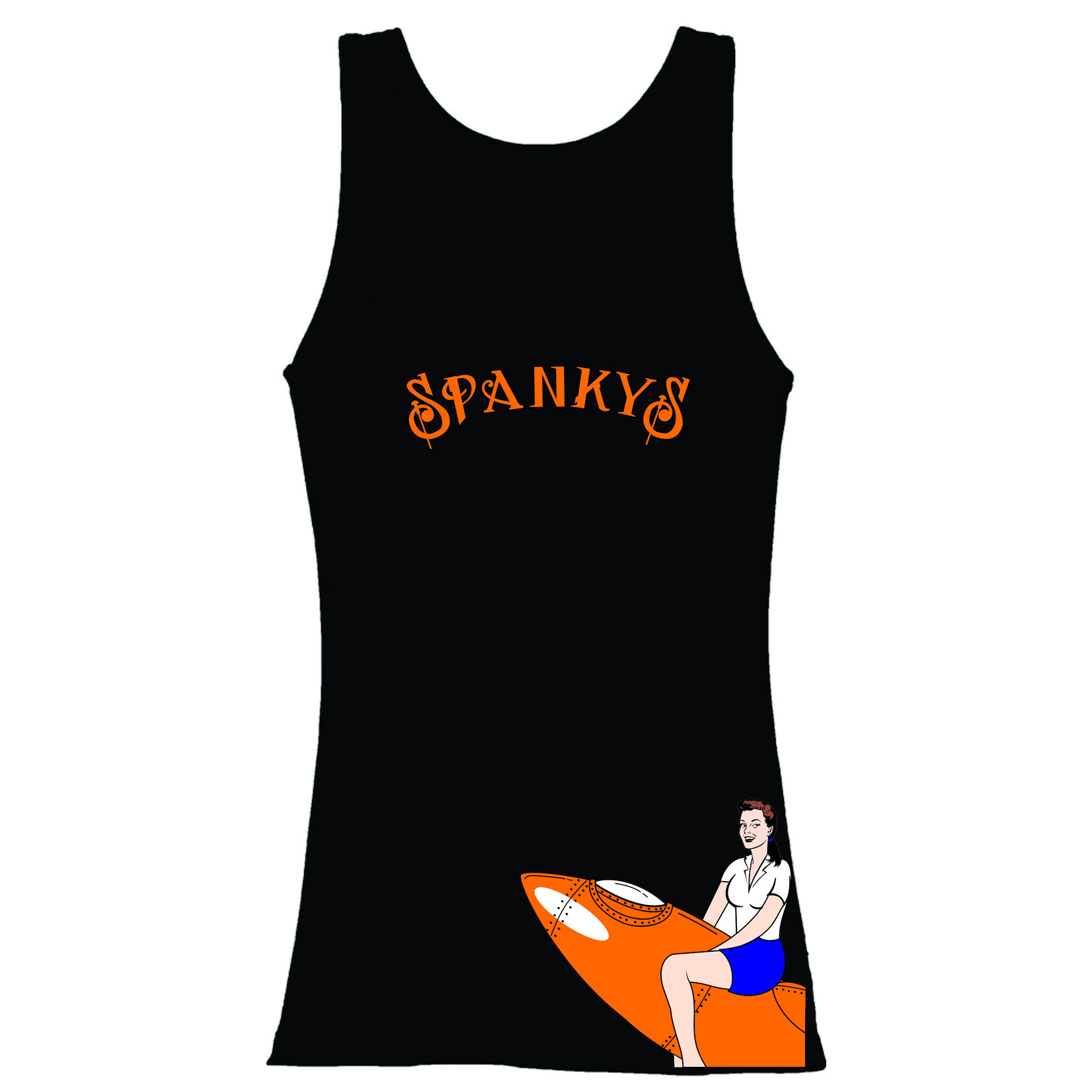 Spanky's Riding The Rocket Woman Tank Top
