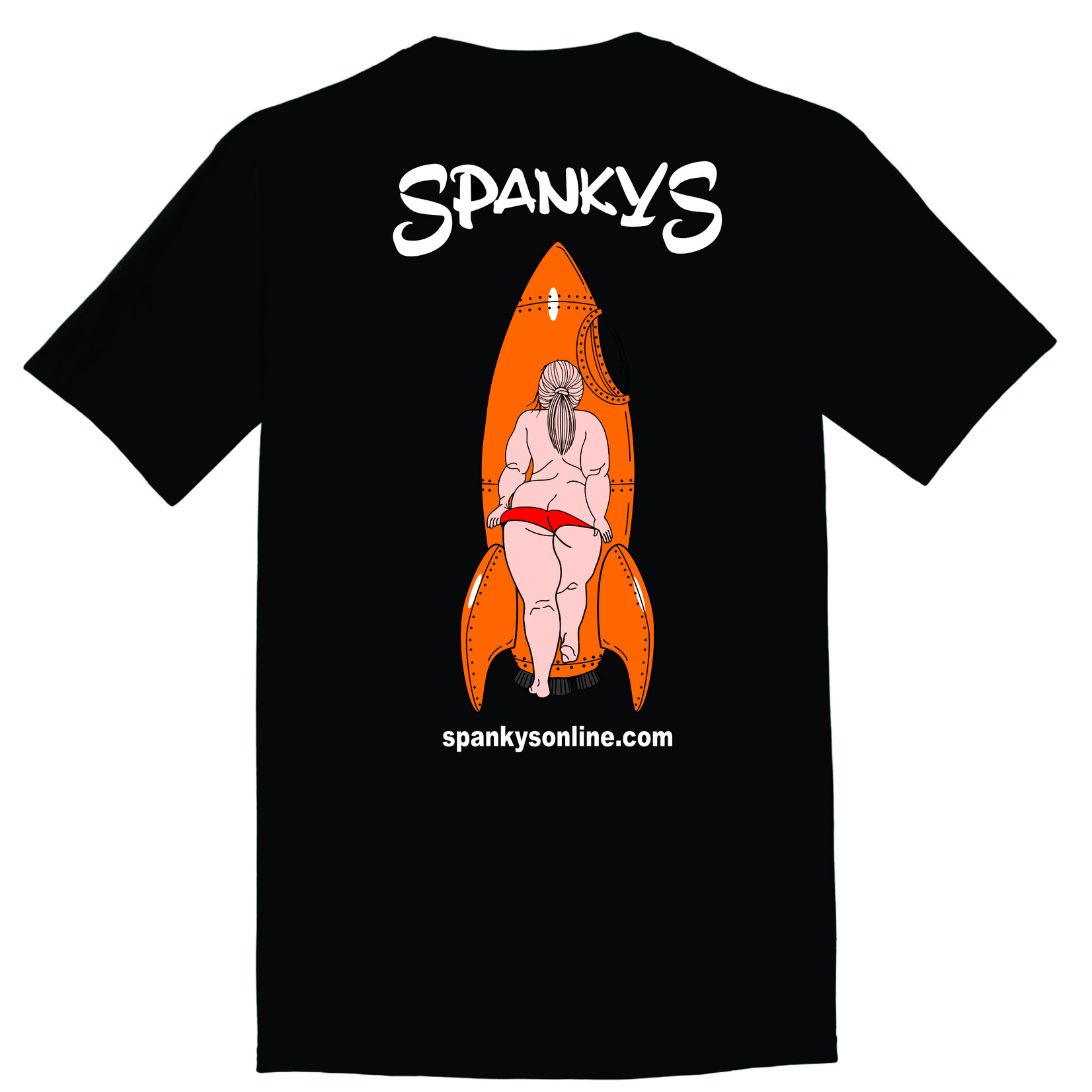 Spanky's Rocket Polisher Tee - Curvy Character Edition