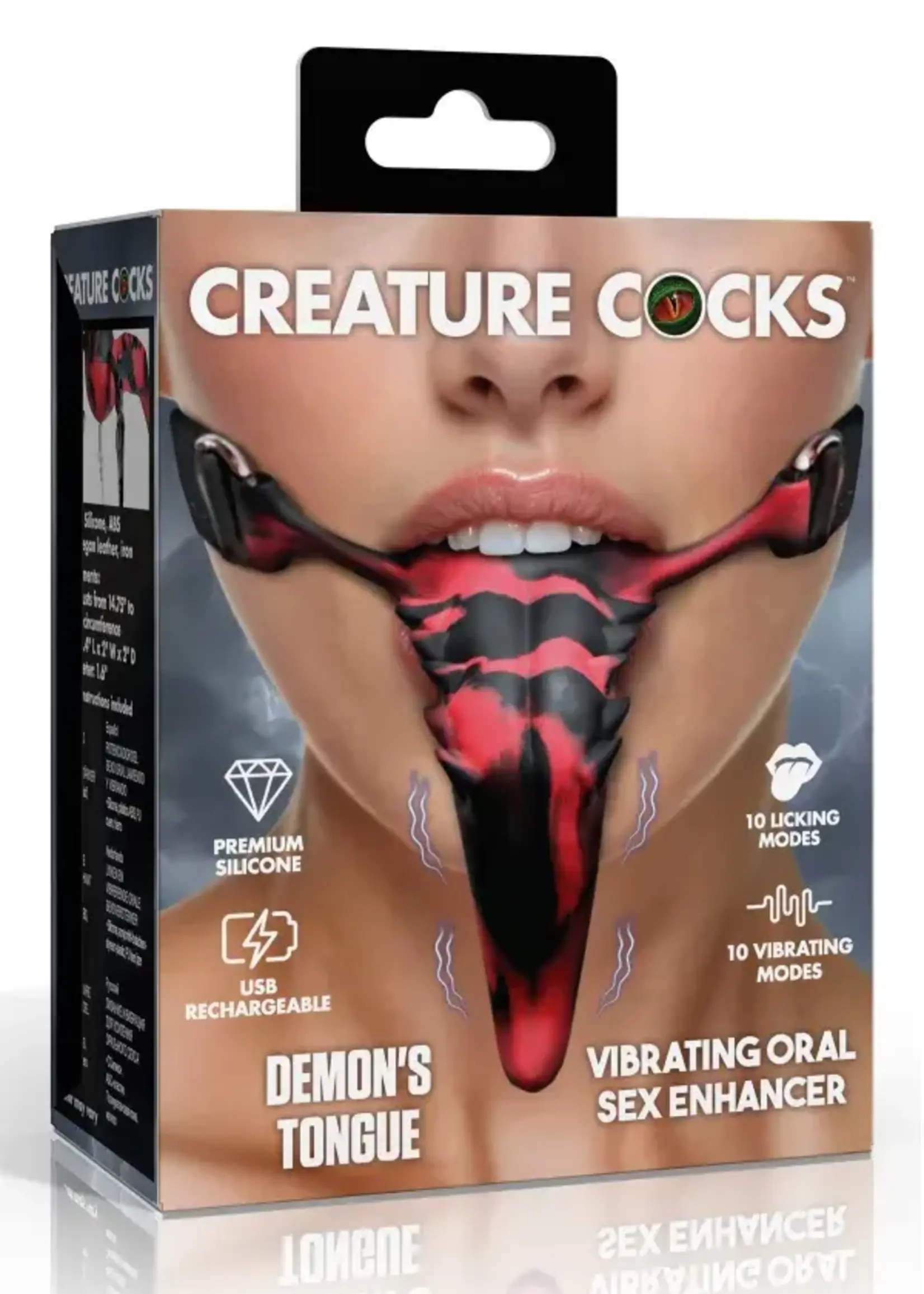 XR Brands Creature Cocks Creature Cocks Vibrating Demon's Tongue - Red