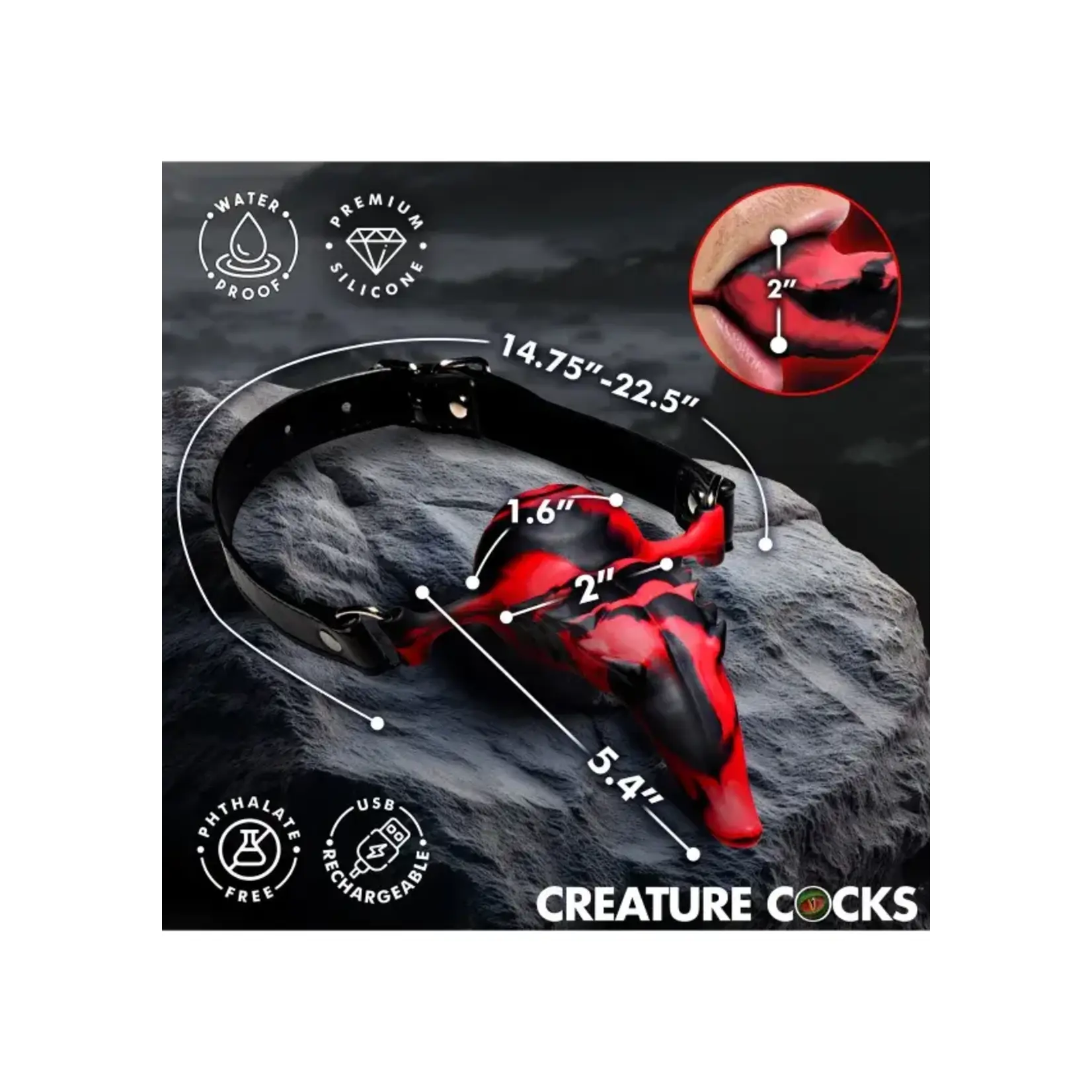 XR Brands Creature Cocks Creature Cocks Vibrating Demon's Tongue - Red
