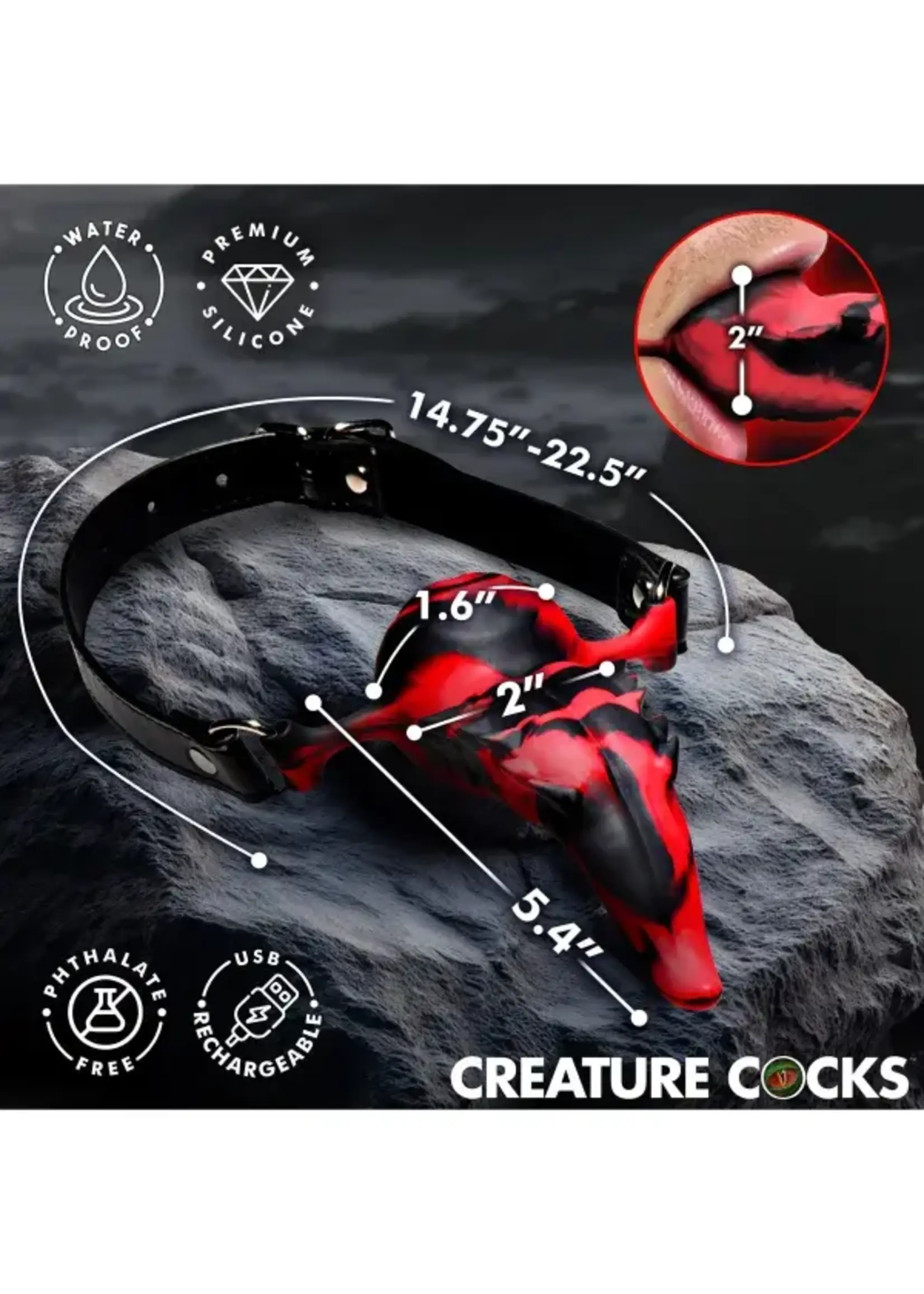 XR Brands Creature Cocks Creature Cocks Vibrating Demon's Tongue - Red