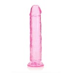 Shots RealRock RealRock Crystal Clear Straight No Balls Dildo 10in