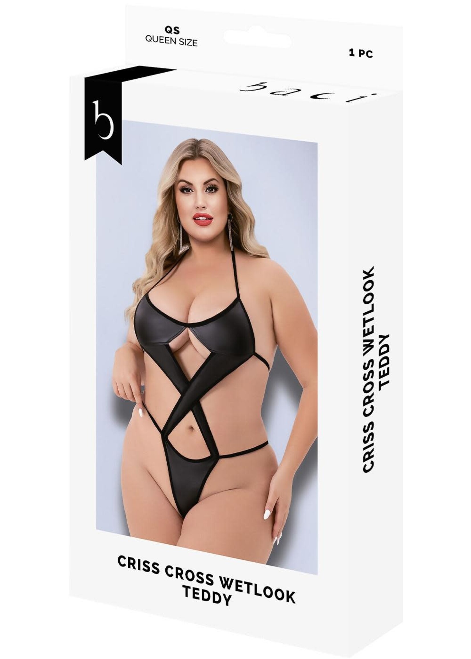 Baci Criss Cross WetLook Teddy - O/S