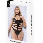 Baci Halter Top WetLook Teddy - Curvy Queen Size