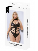 Baci Halter Top WetLook Teddy - Curvy Queen Size