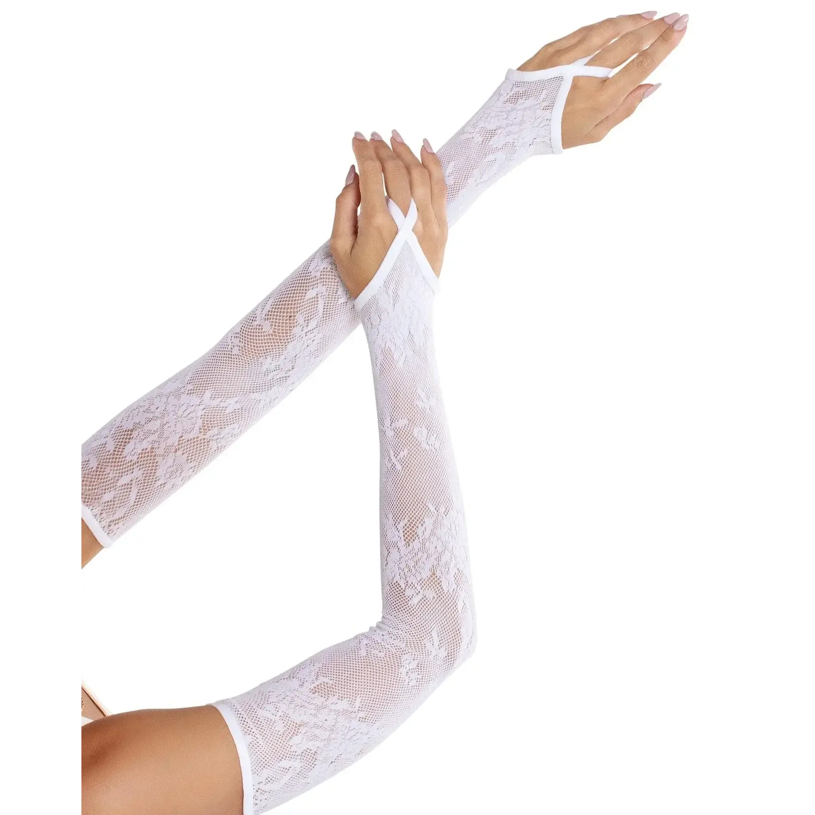 Leg Avenue Leg Avenue Floral Net Extra Long Gauntlet Arm Warmers O/S