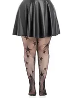 Leg Avenue Star Net Tights - 1x 2x - Black