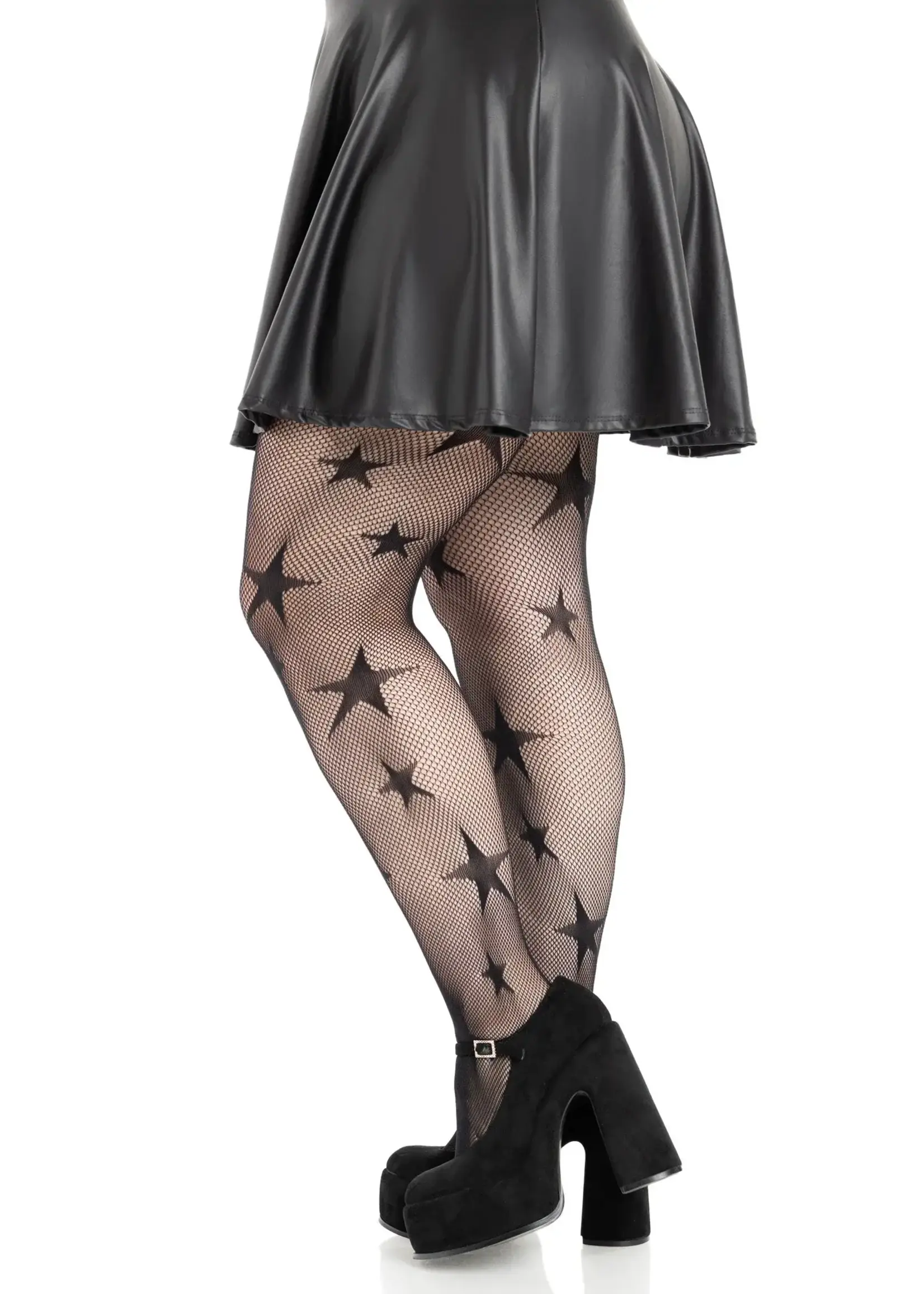 Leg Avenue Star Net Tights - 1x 2x - Black