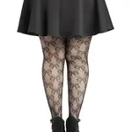 Leg Avenue Plus Bow Net Tights - 1x 2x - Black