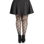 Leg Avenue Plus Bow Net Tights - 1x 2x - Black