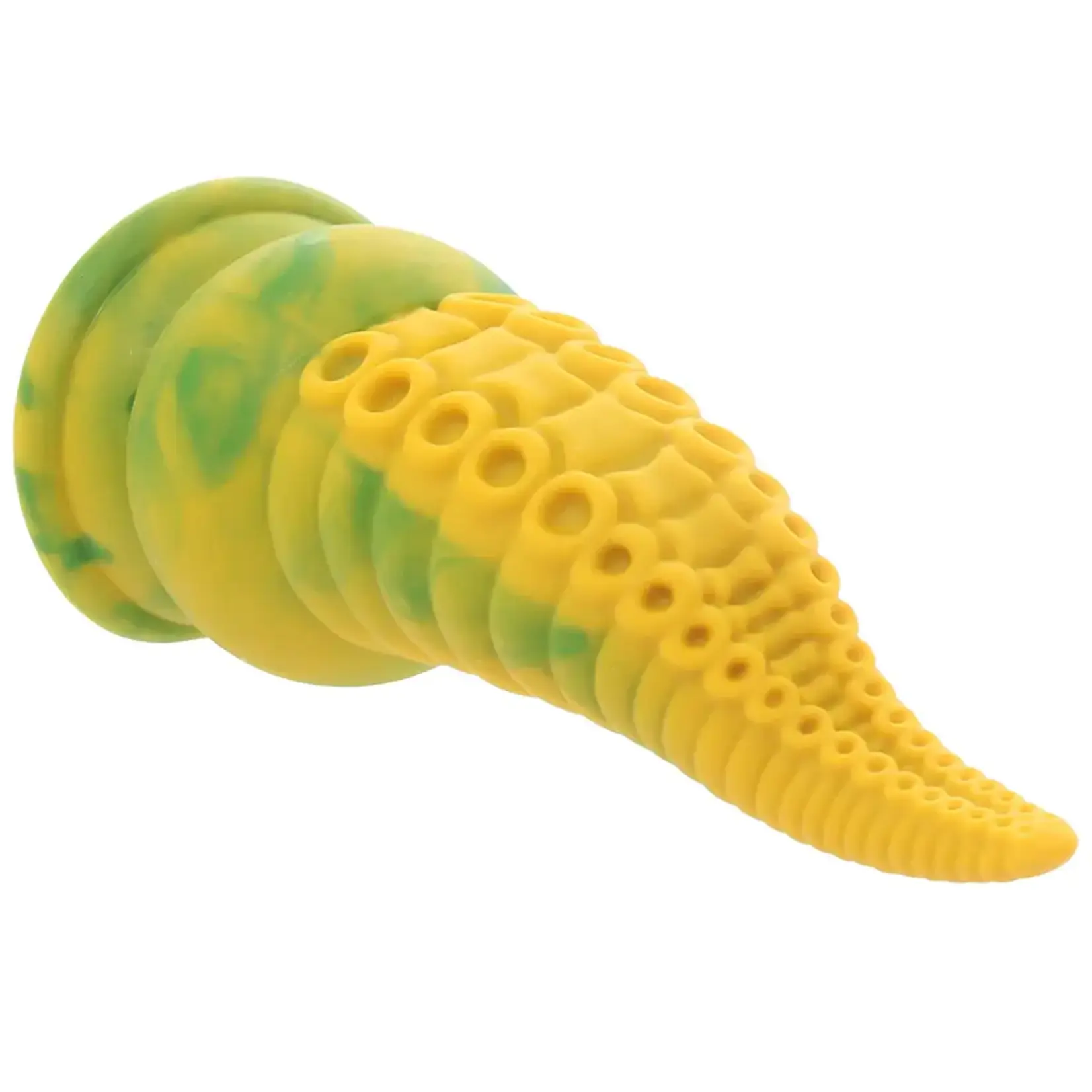 XR Brands Creature Cocks Creature Cocks Monstropus 2.0 Vibrating Tentacle Rechargeable Silicone Dildo - Yellow/Green