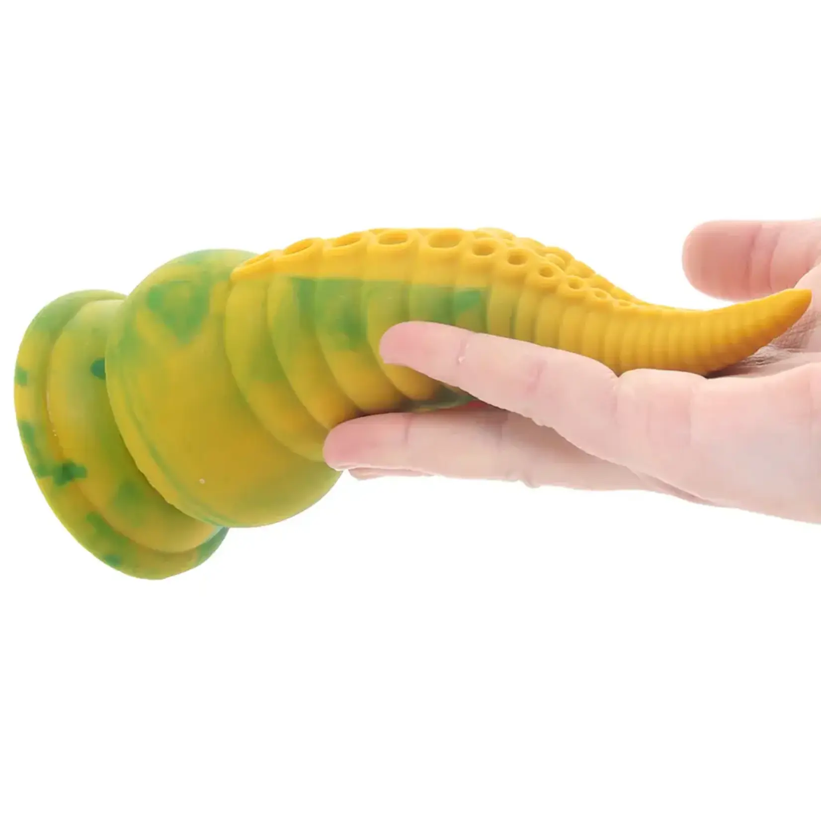 XR Brands Creature Cocks Creature Cocks Monstropus 2.0 Vibrating Tentacle Rechargeable Silicone Dildo - Yellow/Green