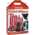 Doc Johnson Vac-U-Lock Vibrating Crystal Jellies Set With Wireless Remote Pink