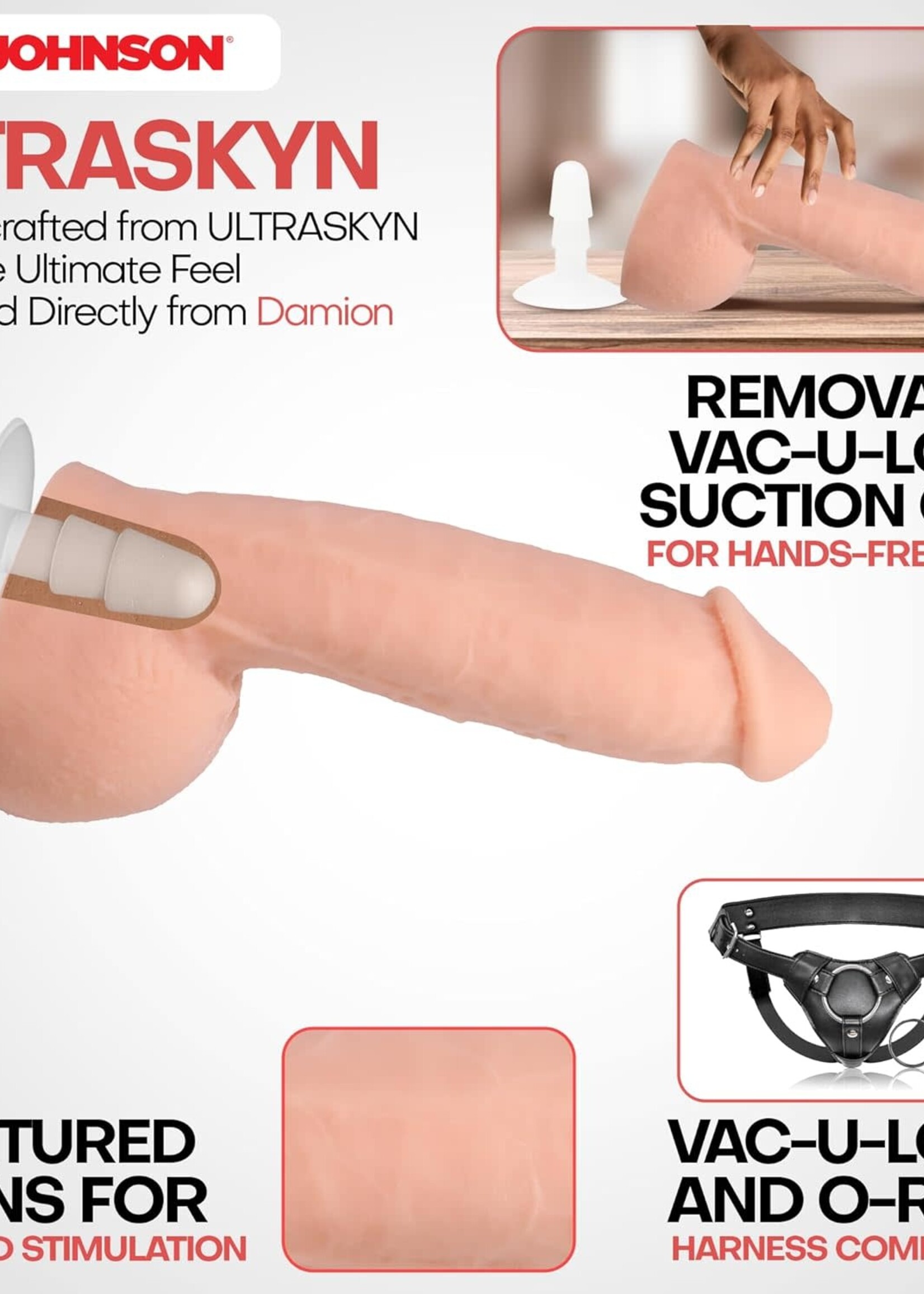Doc Johnson Signature Cocks Girthmasterr 8.5'' Ultraskyn Cock With Removable Vac-U-Lock Suction Cup Vanilla