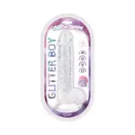 HOTT PRODUCTS Cotton Candy Glitter Boy Silicone Dildo 6.5in - Clear
