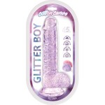 HOTT PRODUCTS Cotton Candy Glitter Boy Silicone Dildo 6.5in - Purple
