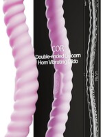 Tentra Cor Unicorn Horn Double-Ended Vibrating Dildo Pink