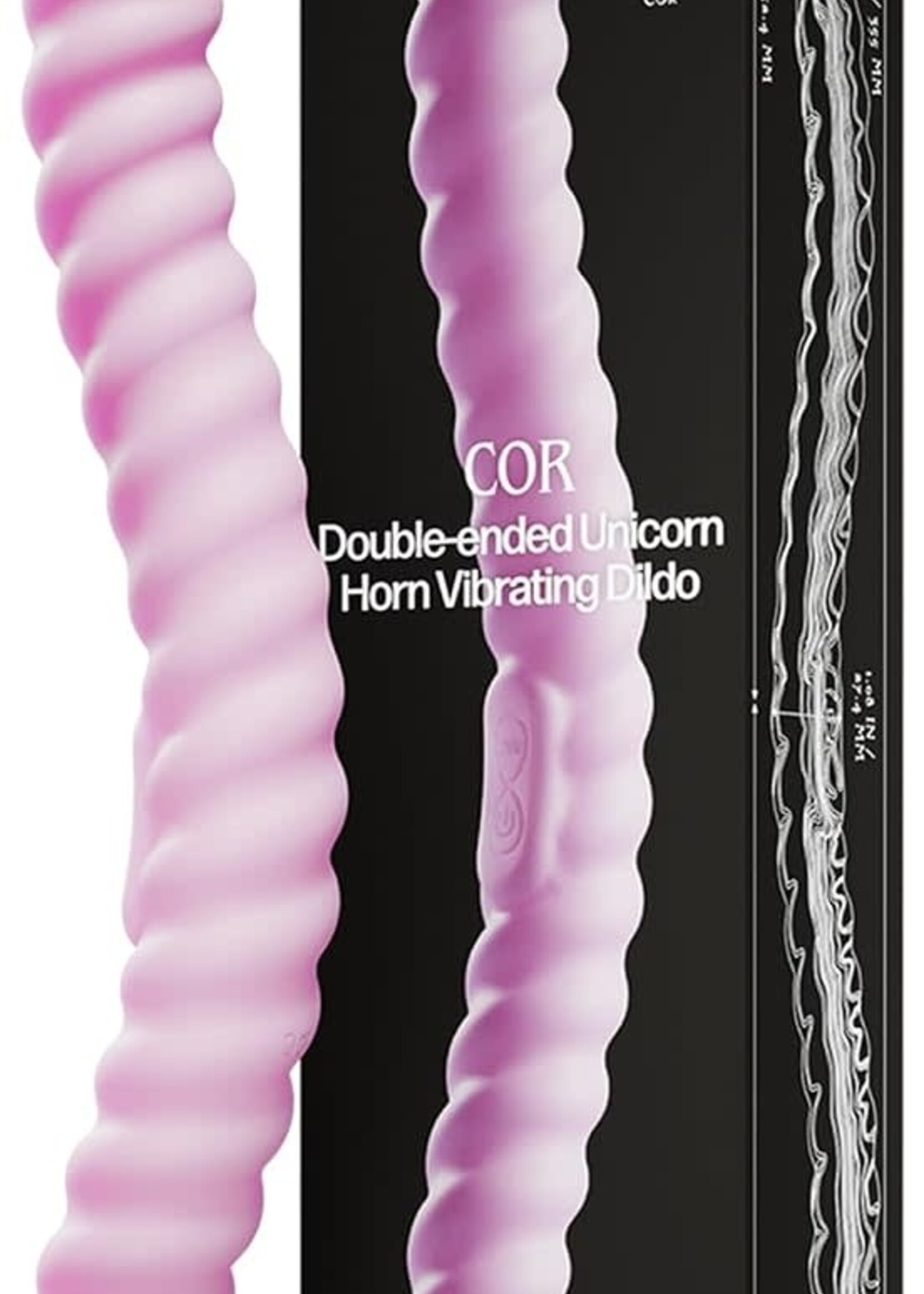 Tentra Cor Unicorn Horn Double-Ended Vibrating Dildo Pink