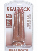 Shots RealRock RealRock Ultra Realistic Skin Dual Penetration 9in/10in - Caramel