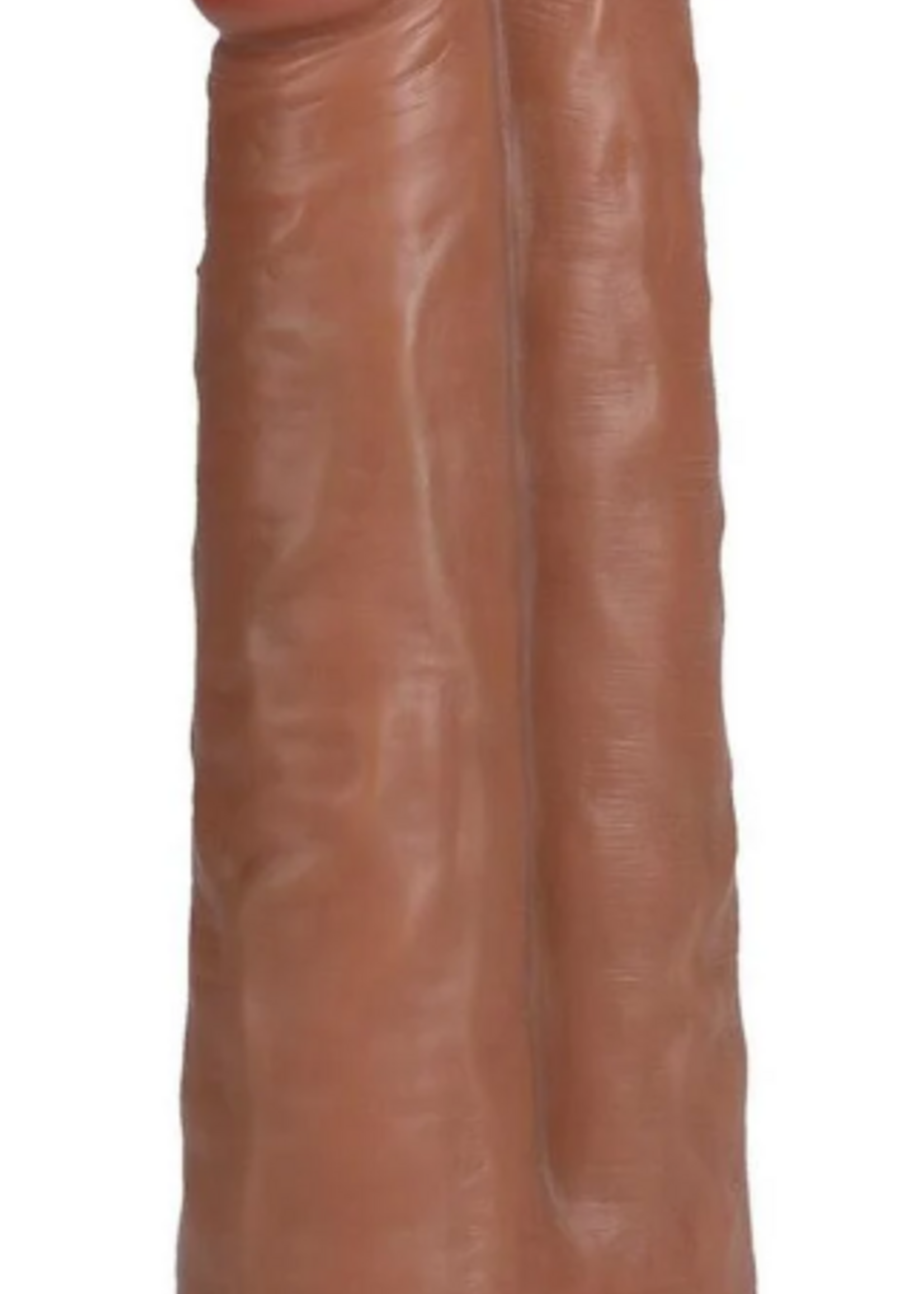 Shots RealRock RealRock Ultra Realistic Skin Dual Penetration 9in/10in - Caramel