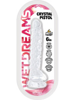 HOTT PRODUCTS Wet Dreams Crystal Pistol Dildo 6in - Clear