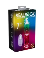 Shots RealRock RealRock Rechargeable Dildo with Remote Control 7in - Clear
