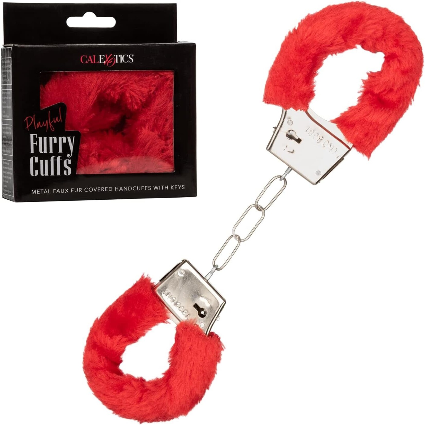 Calexotics Playful Furry Cuffs - Red
