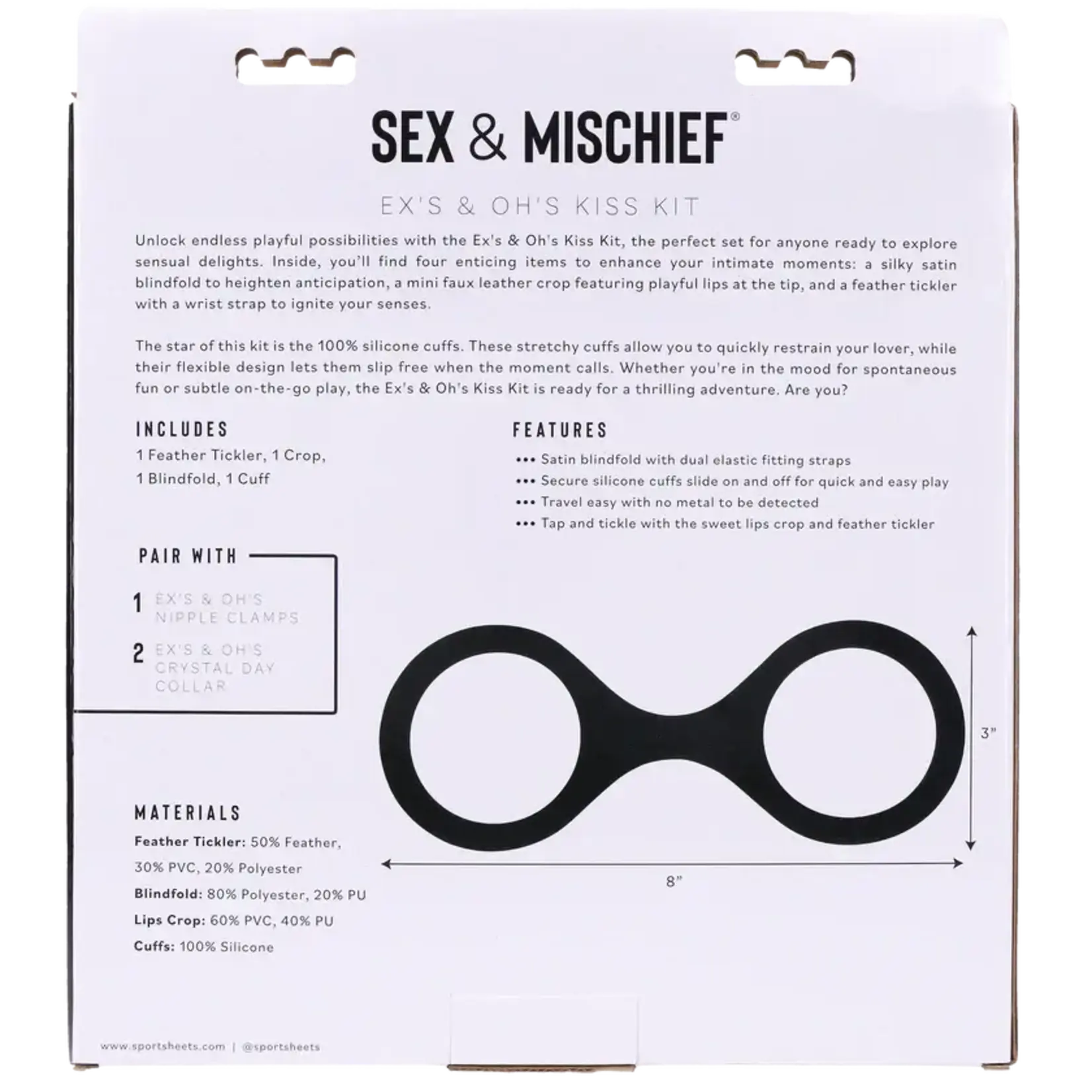 Sportsheets Sex & Mischief Ex's & Oh's Kiss Kit - Red/Black
