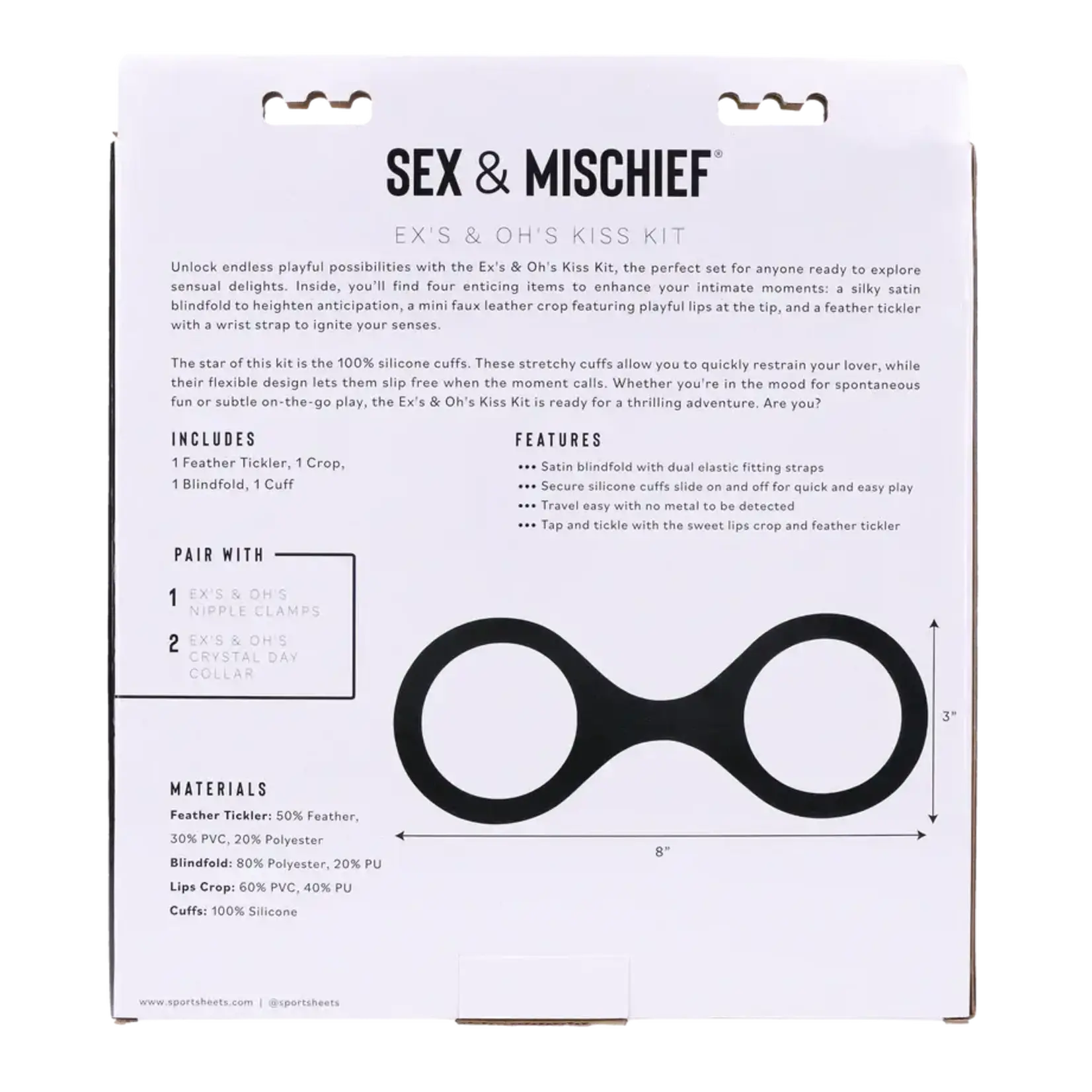 Sportsheets Sex & Mischief Ex's & Oh's Kiss Kit - Red/Black