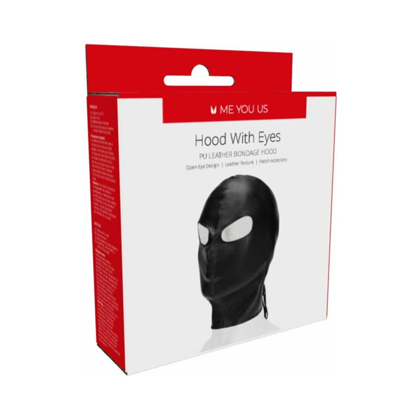 Me You Us ME YOU US Hood with Eyes PU Leather Bondage Hood - Black