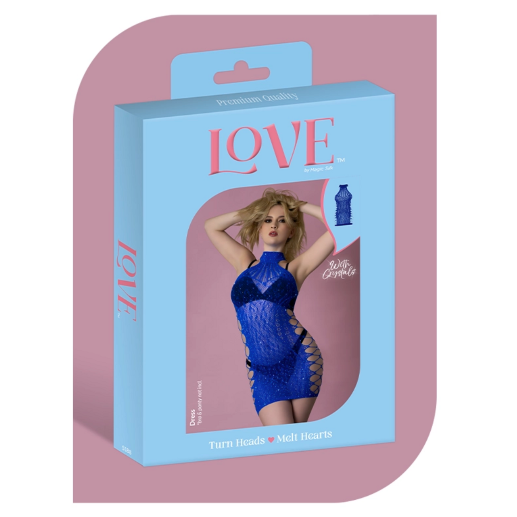 Magic Silk Love Rhinestone Crystal Dress - O/S